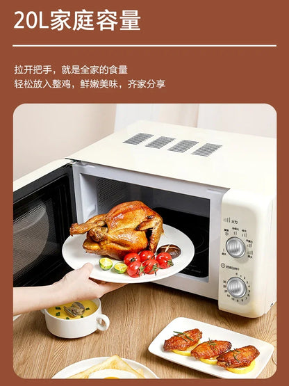 Microwave oven household kitchen  high-value small mini micro-steam oven retro new model 20 liters large capacity