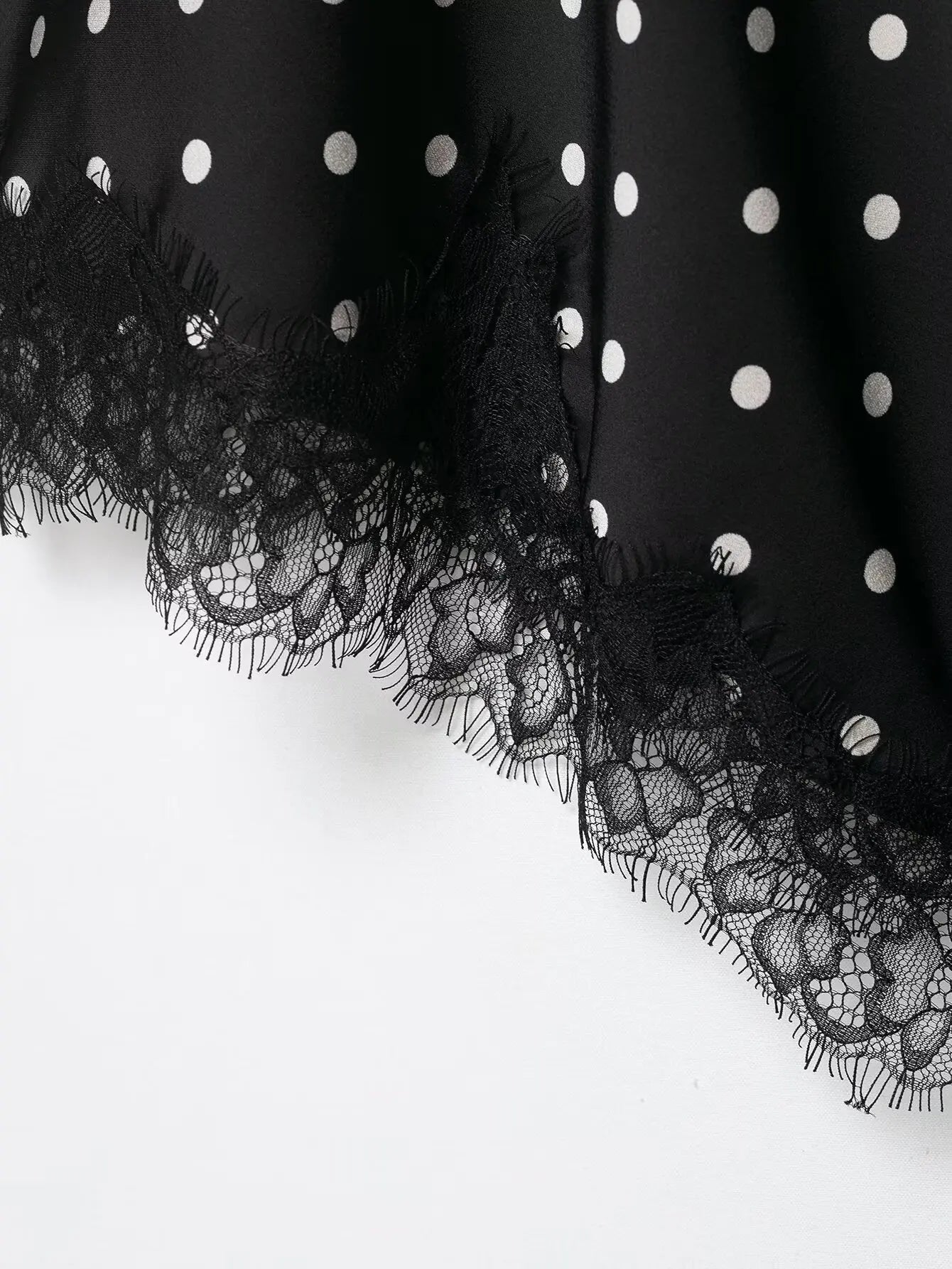 HH Women Elegant Polka Dot Lace Slip Tops Asymmetrical Hem Tanks Camis Summer Lady Sexy Lace Splicing Club Party Tops Camisole