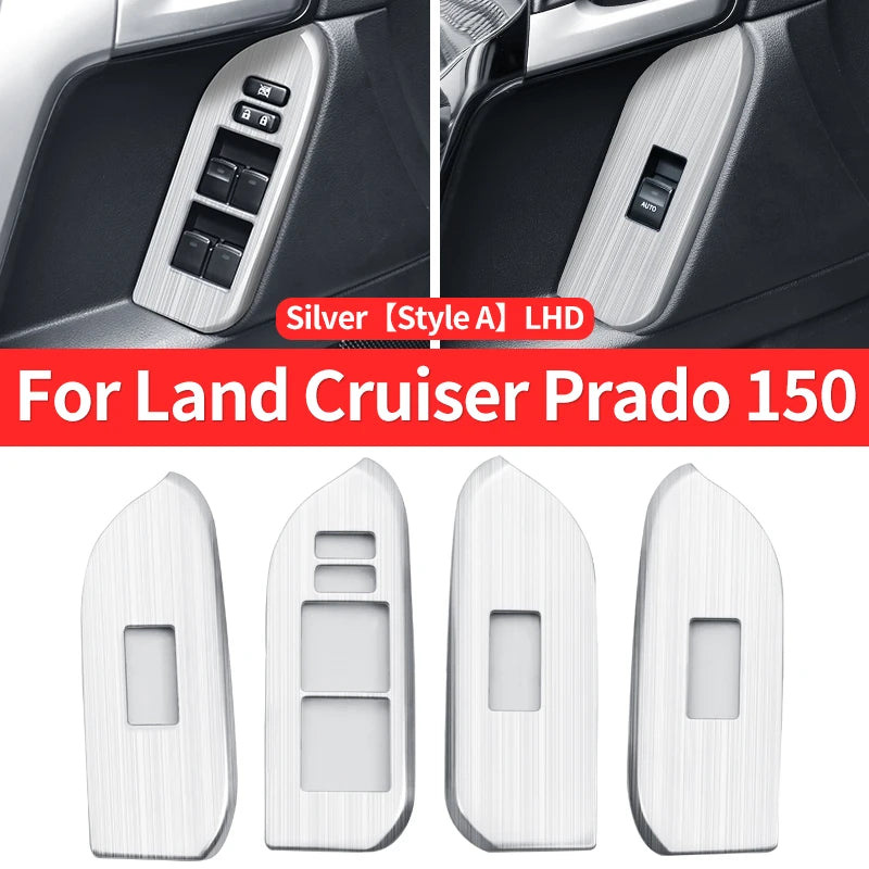 For 2010-2021 Toyota Land Cruiser Prado 150 Interior Modification Accessories Glass Button Panel FJ150 J15 Car Door Handle