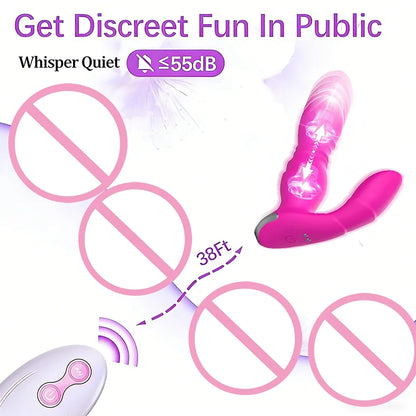 Couples App Telescopic Vibrator Remote Control Wearable Vibrating Panties Thrust Prostate Dildo Adult Sex Machine Toys For Women
