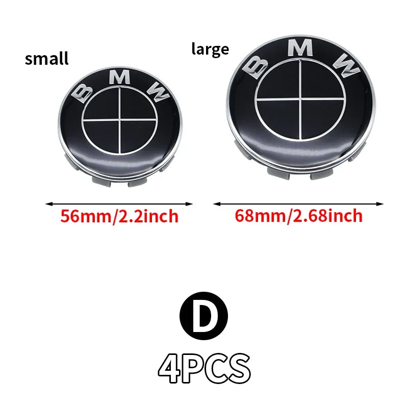 4Pcs/Set 56MM/68MM wheel hub center cap For BMW M X1F48 F13 G16 F33 E24 G23 G30 E70 F91 E92 F11 G80 X6E71 E86 F10 G60 G22 E46