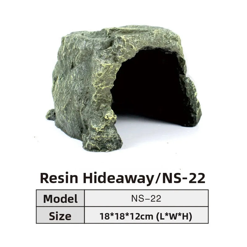Nomoypet NS162 Rock Cave Simulation Pet Reptile Spider Turtle Sunbathing Platform Hideout Caves for Pets Reptiles Supplies
