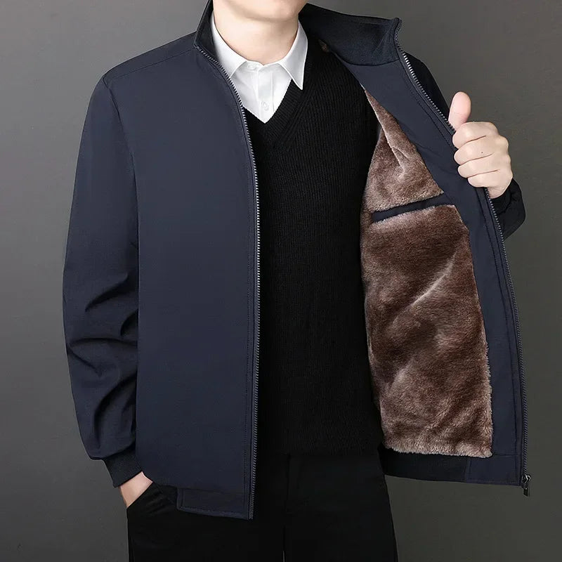 TFETTERS Brand 8XL Winter Big Jacket Men 2026 Fleece Lined Thick Warm Stand Collar Business Cotton Parka Coat Male Erkek Mont