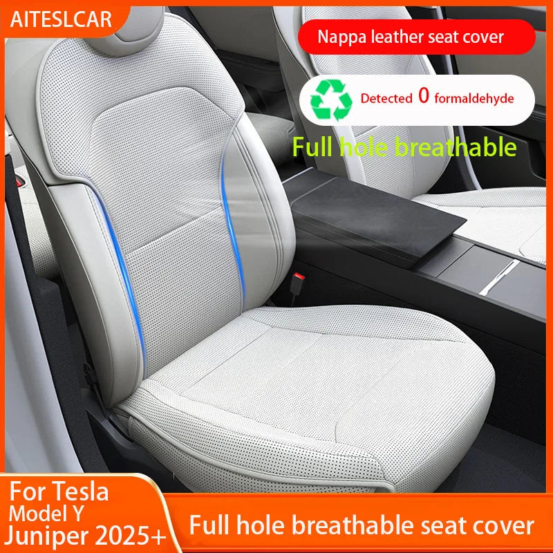 Car Seat Mats For Tesla Model Y L/ Y Juniper Breathable All Season Back Seat Pad Protector Covers Nappaleather Cushion Accessori