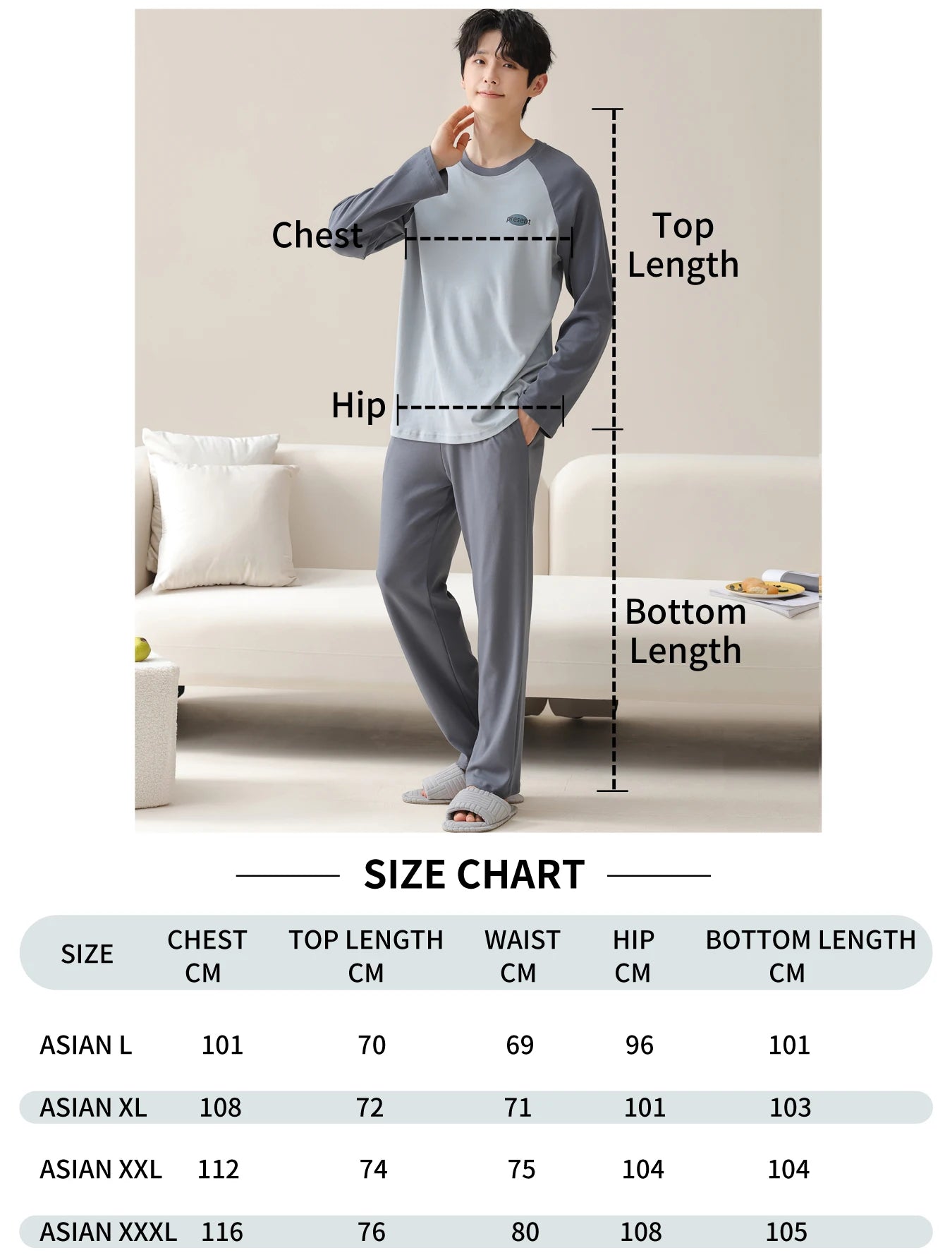 Men's 100% cotton long sleeved four season plus size men's sleepwear, teenage pure cotton home suit set for warmth