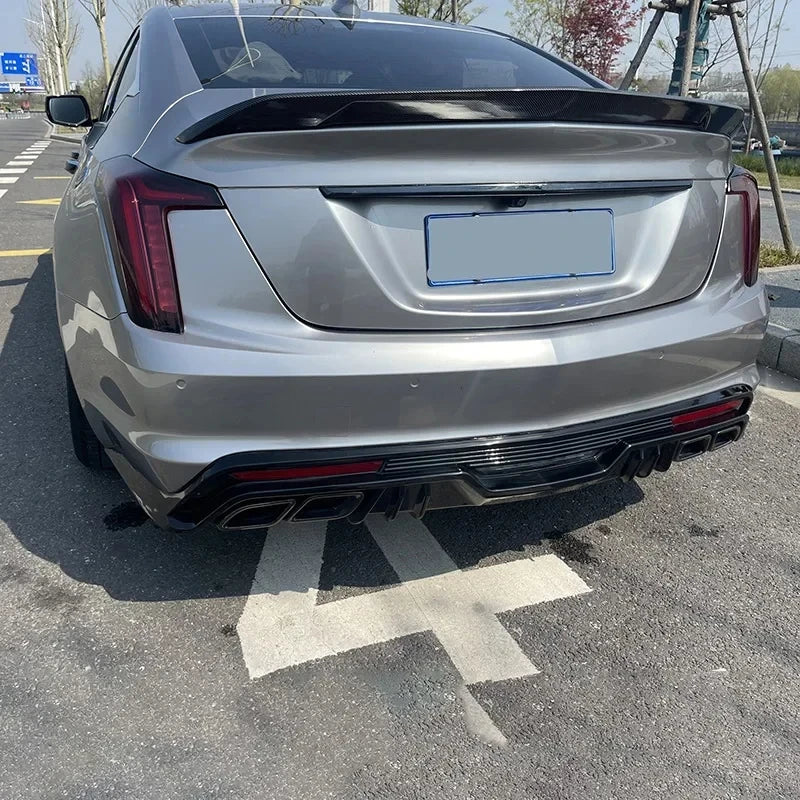 Car Rear Trunk Wing For Cadillac CT4 CT5 2020-2023 V Version Spoiler Tail Wings Fixed Decoration Tuning Body Kit Accessories
