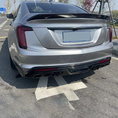 Car Rear Trunk Wing For Cadillac CT4 CT5 2020-2023 V Version Spoiler Tail Wings Fixed Decoration Tuning Body Kit Accessories