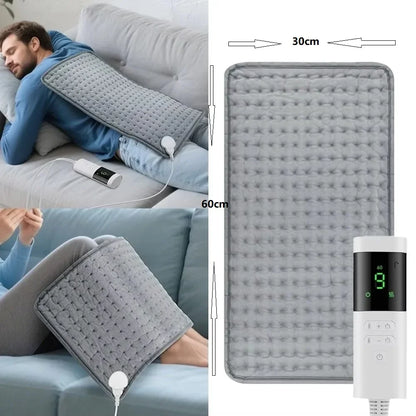 Electric Heating Massage Pad, 9 Heat Levels, Constant Temperature, 4 Modes & Timer Function, Body Warming Heating Pad for Legs,