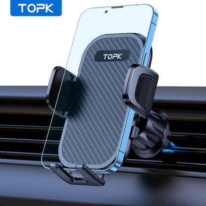 TOPK Car Phone Holder Mount Upgraded Stainless Steel Hook Cell Phone Holder for Car Air Vent Mag-Safe Compatible All Phones