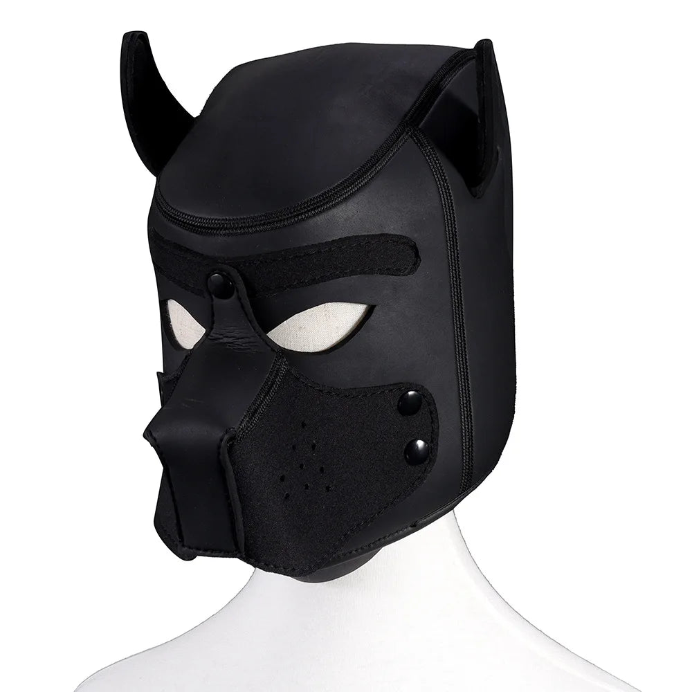 Party Masks Pup Puppy Play Dog Hood Sexy Neck Collar BDSM Bondage Kit Cosplay Full Head Ears Halloween Mask Sex Toy For Couples