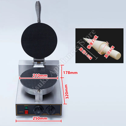 Crispy Ice Cream Cone Maker Commercial Ice Cream Waffle Cone Machine Wafer Biscuit Machine Automatic Egg Roll Making Machine