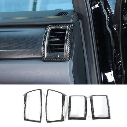 ABS Carbon Fiber For Ford Ranger Wildtrak 2015-2021 Car Center Control Shift Panel Steering Wheel Glass Lift Frame Sticker