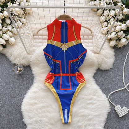 Sexy Lace Strap Jumpsuit Slim Fit Transparent Women's Pajamas Halter Playsuit Erotic Lingerie Catsuit Backless Hollowed Bodysuit