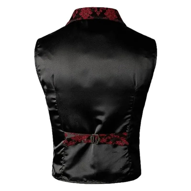 Slim Fit Vest British Retro Style Fashionable Suit Vest for Daily Casual Wear Black Vest Mens Vest Waistcoat