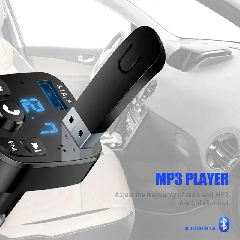 1/2/4/6pcs Bluetooth 5.0 Fm Transmitter Car Mp3 Player Wireless Hands-Free Audio Receiver Car Radio Dual USB Fast Charger