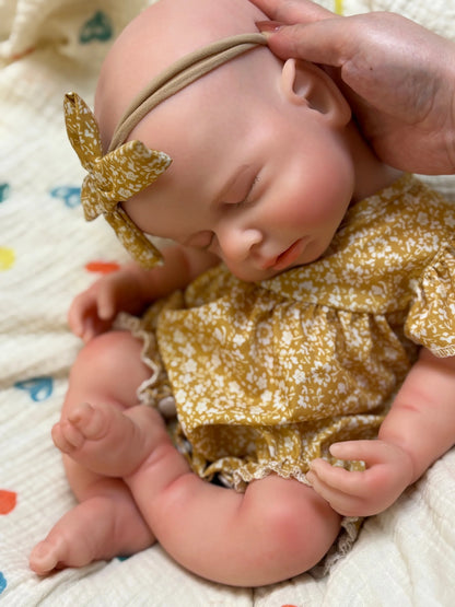 OtardDolls 18-inch Sleeping Loulou Realistic Painted Skin Silicone Reborn Doll Anatomically Correct Waterproof Girl Toy Gift