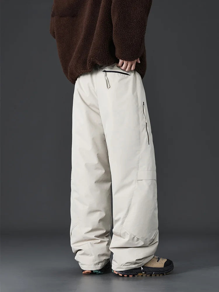 Large Size Winter Outdoor Casual Duck down Thermal Thickened Straight Leg Pants Men's Hiking Trousers Windproof And Cold-resi...