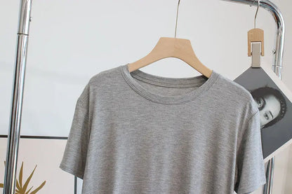 Ultra-Hand Feel Short Modal T-Shirt Women's  Summer 2025 Slimming round Neck Short Sleeve  Color Base Shirt