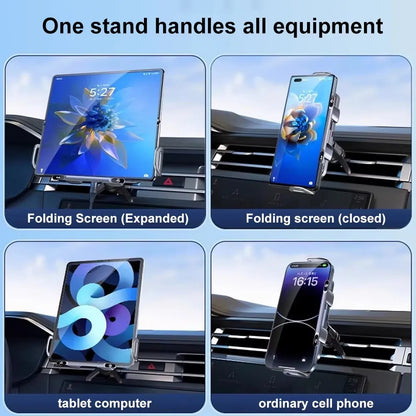 Car Wireless Charger Stand Fold Screen Fast Charging For Samsung Galaxy Z Fold 6 5 4 S24 Ultra iPhone 16 15 14 Pro Phone Holder
