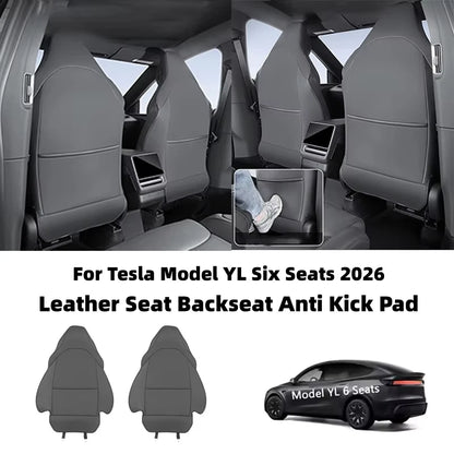 Car Seat Backrest Anti Kick Pad For Tesla New Model YL Six Seats 2026 Leather Full Surround Seat Back Anti Scratch Protector Mat