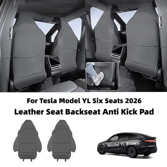 Car Seat Backrest Anti Kick Pad For Tesla New Model YL Six Seats 2026 Leather Full Surround Seat Back Anti Scratch Protector Mat