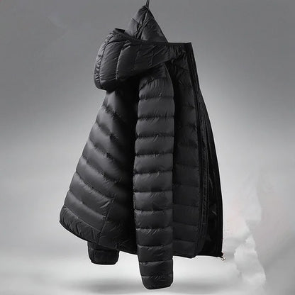 Lightweight Padded Jacket Men's Short Collar Hooded down Cotton Coat Youth Fashion Casual Cleanfit Zipper Closure  Color