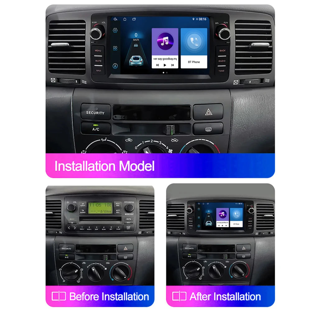 Car Radio Android For Toyota Corolla E120 2003-2006 BYD F3 Carplay Multimedia 7'' Player 2Din Autoaudio Head Unit Navigation GPS