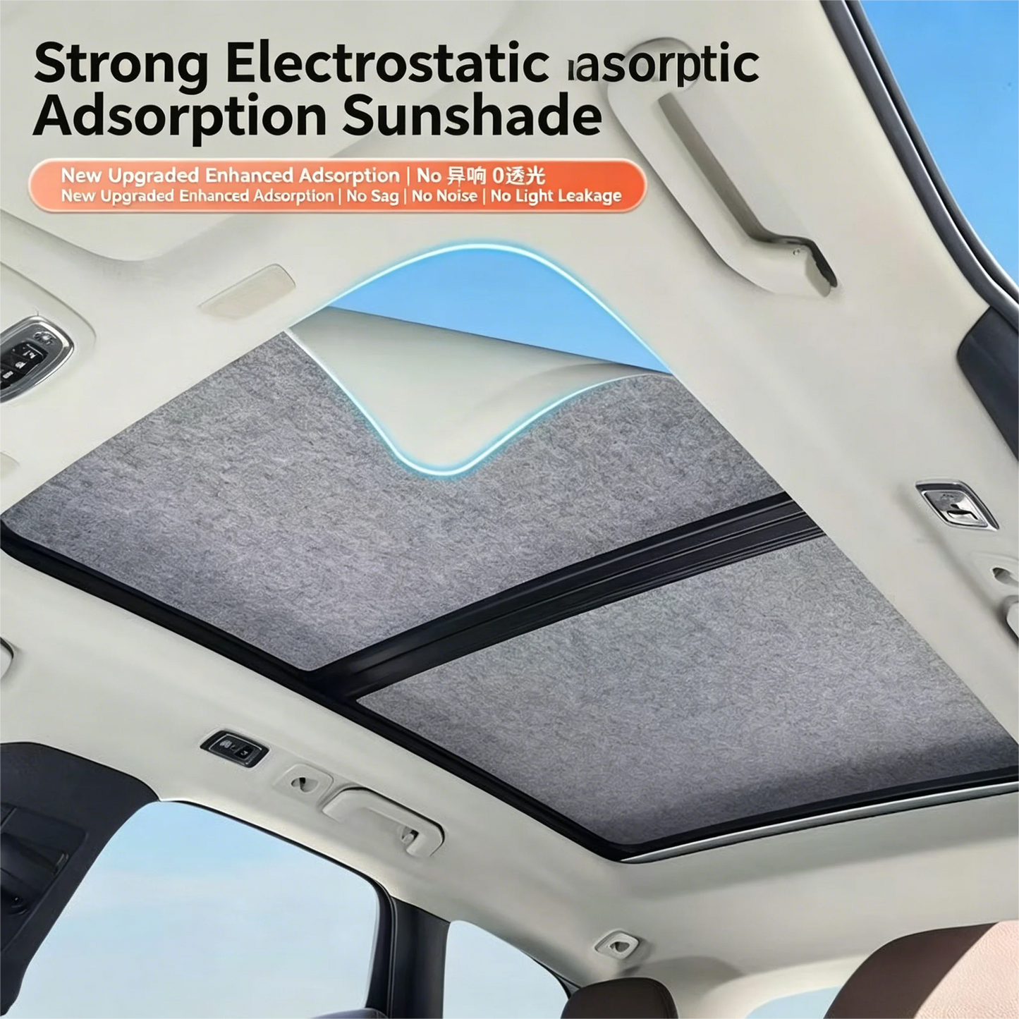 Car Sunroof Insulation Roof Visor For Volkswagen VW Tiguan 5N 2010~2017 16 Anti-UV Electrostatic Adsorption Sky Curtain Sunshade