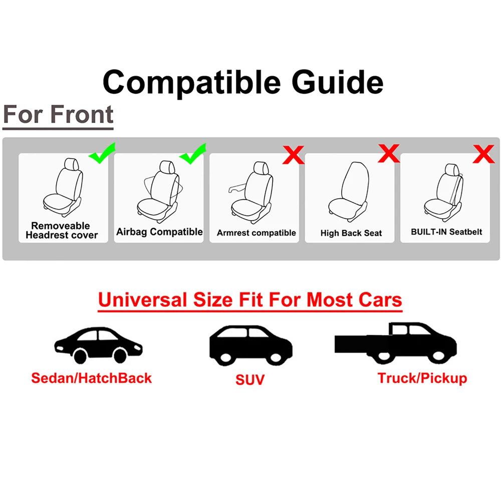 AUTOKING Football Embroidery Car Seat Covers Polyester Fabric Honeycomb Seat Covers Universal Fit Most Car Suv Truck
