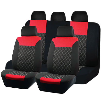 Car Seat Covers Double Line Embroidery Quilted Splicing Universal Size Fit For Most Car Polyester Fabric Seat Covers For Car