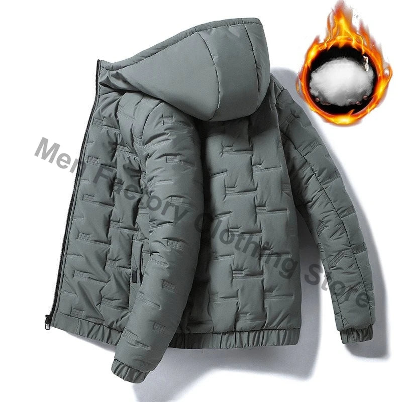 Winter Trendy Parkas Cotton-padded Coats Jacket Men Parkas Outdoor Hooded Coat Casual Windbreaker Thick Warm Coat Men Jacket
