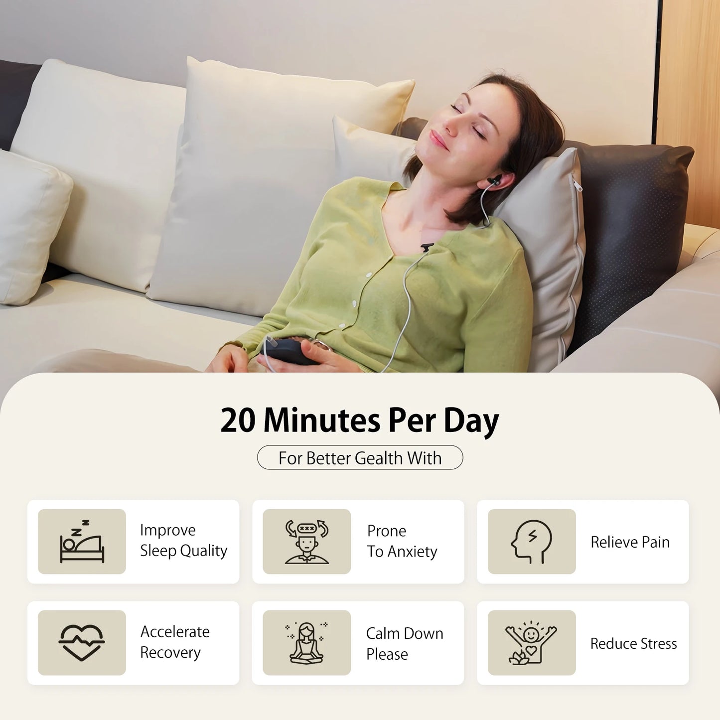 ZenoWell Vagus Nerve Device,Sleep Aid Device for Sleep/Anxiety/Relaxation/Focus and Long Term Stress Resilience