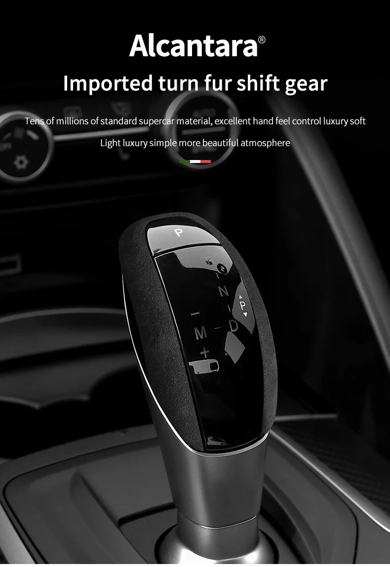 Car Center Console Gear Shift Head Knob Cover Trim Alcantara Suede F For Alfa Romeo Giulia Stelvio Refit Car Accessories