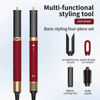 1700W 6 in 1 Hot Air Hair Styler150000RPM Auto-Curling BarrelStraightening BrushNegative Ion Fast Dry Nozzle Hair Dryer 110V/220