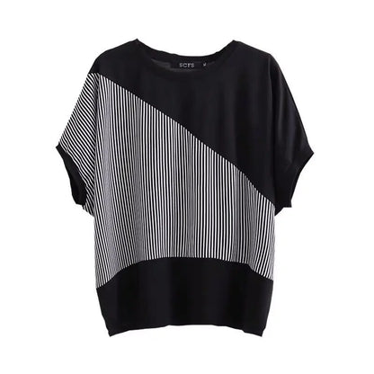 Summer New Style Women's Sporty Casual Short Sleeve TT Shirt Set Large Size Two-Piece Fashionable Korean Trendy Outfit