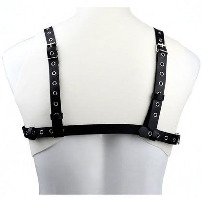 QKKQ Black PU Leather Strap On Belt Chest Bind For Women Pleasure Breast Bondage BDSM Adult Play Accessories Couple Flirting