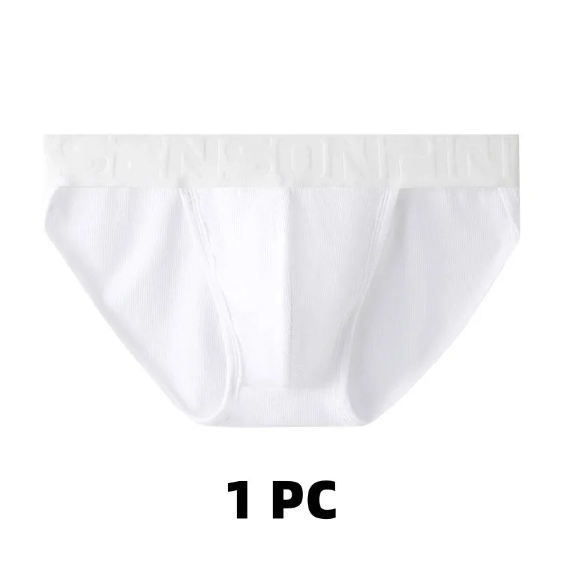 1/2/3 PCS Men's Underwear Mens Breathable Thread Modal Panties Breathable Skin Friendly Mid Rise High Fork Solid Color Briefs