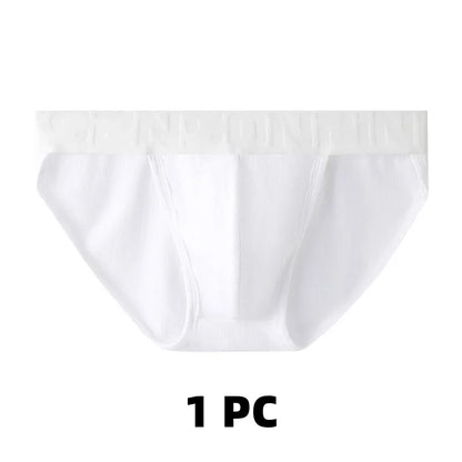 1/2/3 PCS Men's Underwear Mens Breathable Thread Modal Panties Breathable Skin Friendly Mid Rise High Fork Solid Color Briefs