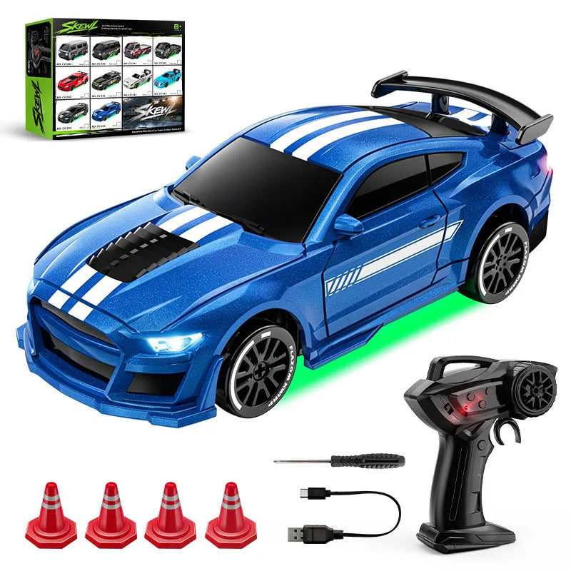 RC 1:64Desktop drift car Mini remote control car Four-Wheel Drive Full Proportion Type-CCharging  Children's Toys