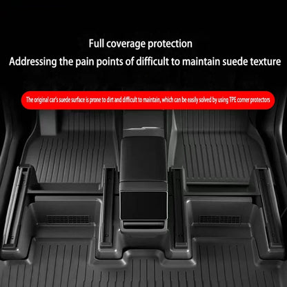 For Tesla Model Y Juniper 2025 2026 TPE Under Seat Corner Guard Seat Slide Rails Protector Cover Anti-Kick Flocking Accessories