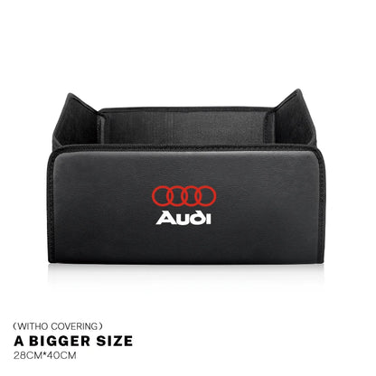 Car Trunk Collapsible Leather Tidying Stowing Box Accessories For Audi Sline A1 A3 A4 A5 A6 A7 A8 B8 B9 B6 C6 Q2 Q3 Q5 Q7 Q8 TT
