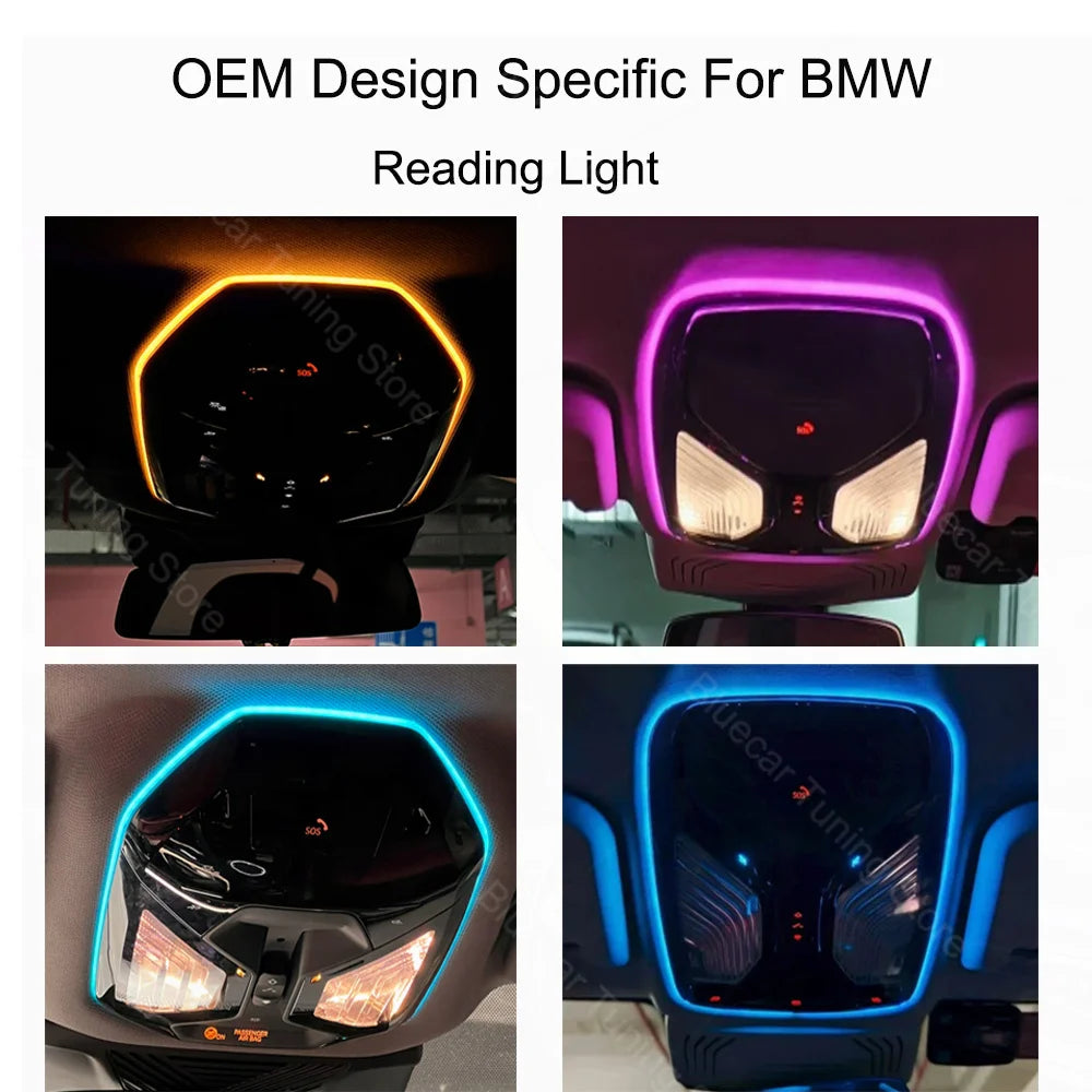 11 Colors Reading & Ambient Light for BMW 3 4 5 6 7 Series X3 X4 X5 X6 X7，Interior Lighting Upgrade for BMW 5 Series G60 –