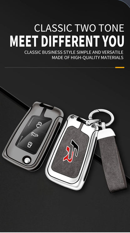 Suitable for Seat Ateca Leon FR 2 Ibiza zinc alloy car key cover high-end genuine leather car key case buckle auto accessories