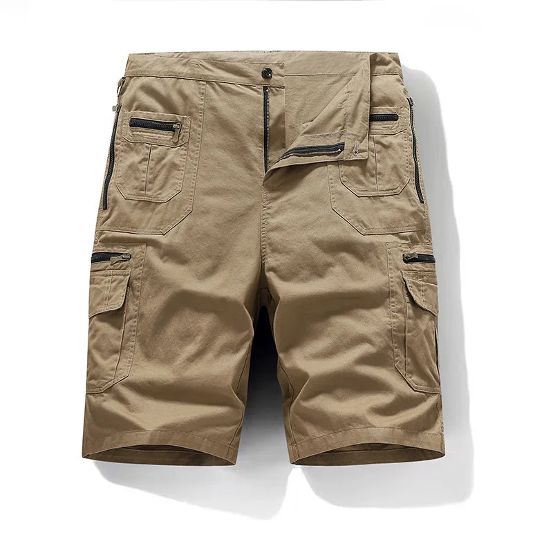 Summer breathable straight shorts men's military tactical shorts with multiple pockets workwear running pants hiking fitness ca