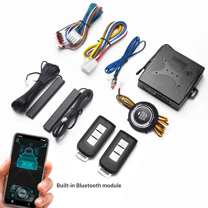 Keyless Ignition System Start Stop Button Mobile Bluetooth App Control PKE Keyless Entry Remote Remote Automatic Start Car Alarm