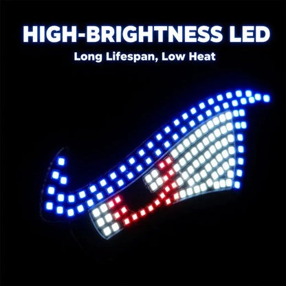 Dynamic Atmosphere Warning Lamp Car Rear Windshield LED Demon Eye Light USB Plug Play Flexible Acrylic Sticker Auto Accessories