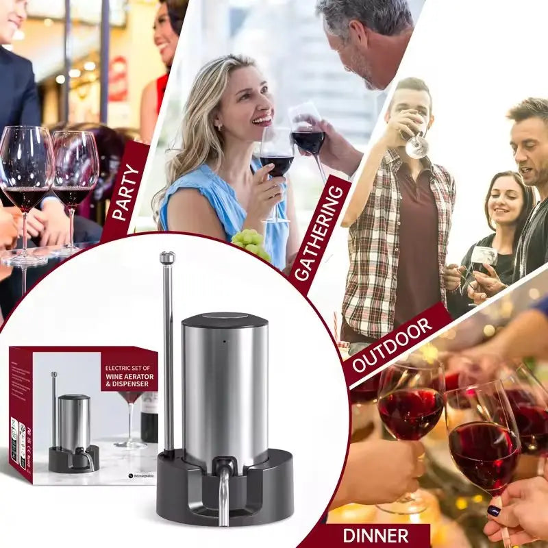 Rechargeable Electric Wine Aerator Dispenser Automatic Wine Decanter Intelligent Electric Wine Dispenser Party Kitchen Tool Gift