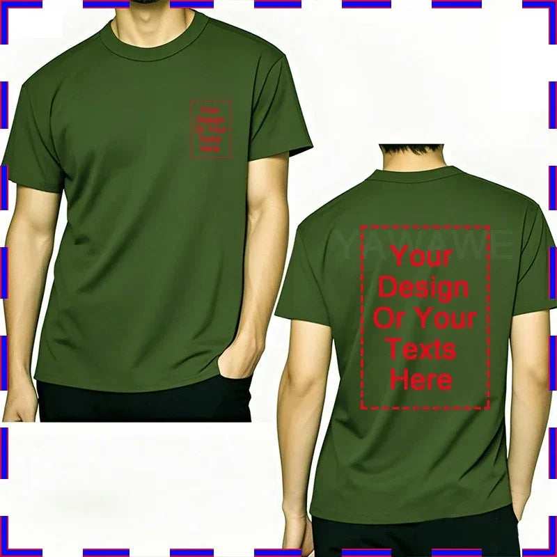 Customized Tee Shirt For Men Design Your Logo Here Cotton Unisex Tshirt  Cotton Summer Top Fashion Unisex Tshirt