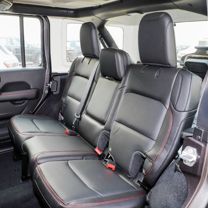 For Jeep Wrangler Unlimited JL 4 Doors 2018 2019 2020 2021 2022 Custom 5-Seat Faux Leather Car Seat Covers Interior Accessories