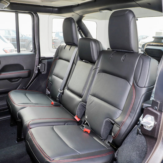 For Jeep Wrangler Unlimited JL 4 Doors 2018 2019 2020 2021 2022 Custom 5-Seat Faux Leather Car Seat Covers Interior Accessories